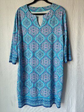 COOLIBAR UPF 50+ Women’s Oceanside Tunic Dress Cover Up Size Large